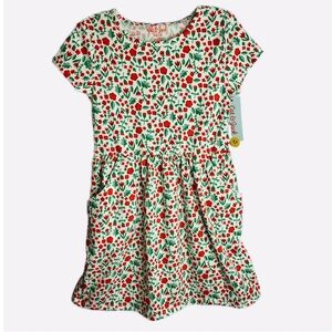 Cat & Jack Red and Green Floral Kids Dress